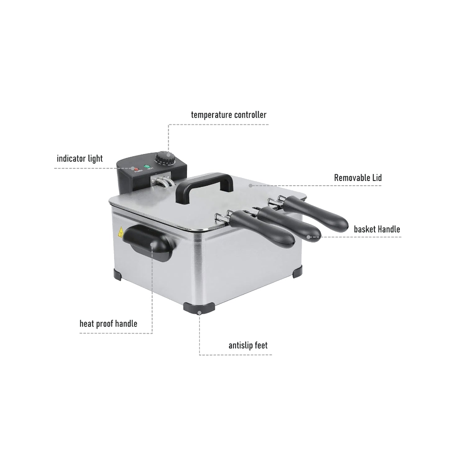 Harwa 5Lt Electric Deep Fryer Silver