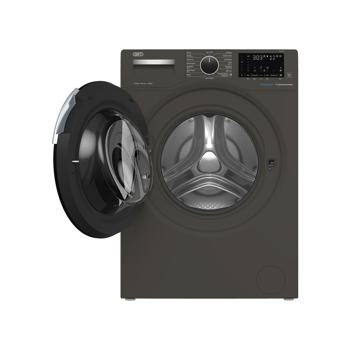 Defy 10kg Steamcure Front Loader Washing Machine Manhattan Grey