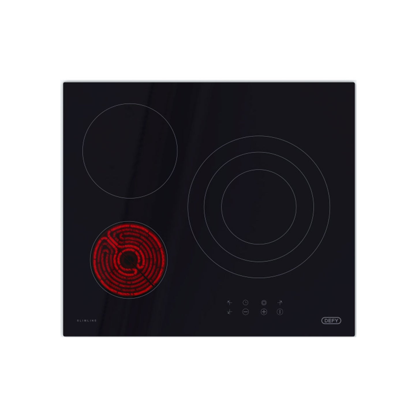 Defy 60cm 3 Plate Vitroceramic Hob Black