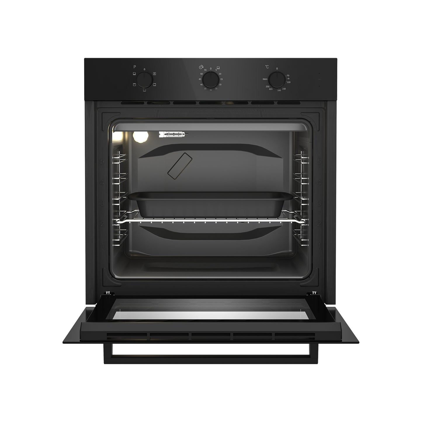 Defy 60cm Slimline Glass Eye-Level Oven Black