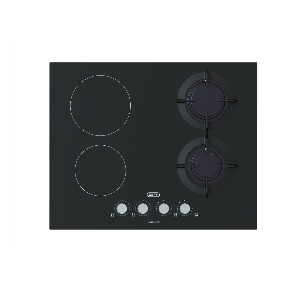 Defy 65cm Dual Fuel Hob Black Glass
