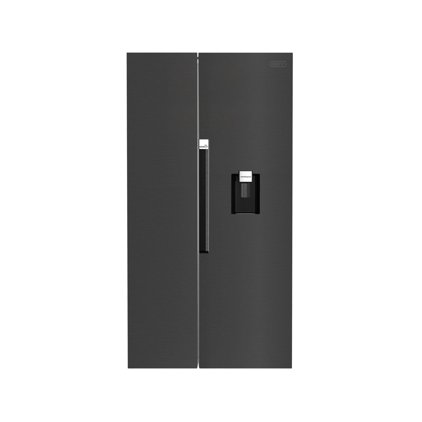 Defy 614L Side by Side with Naturelight Tech & Water Dispenser Dark Inox