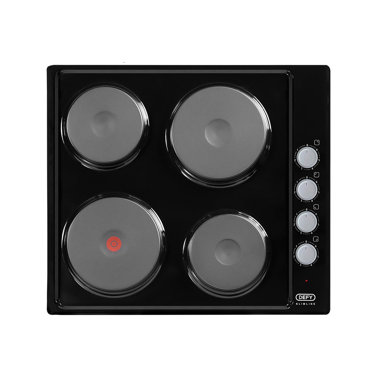 Defy Solid 4 Plate Slimline Control Panel Hob Black