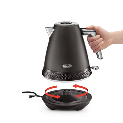 Delonghi Diadema 1.7Lt Electric Kettle Black