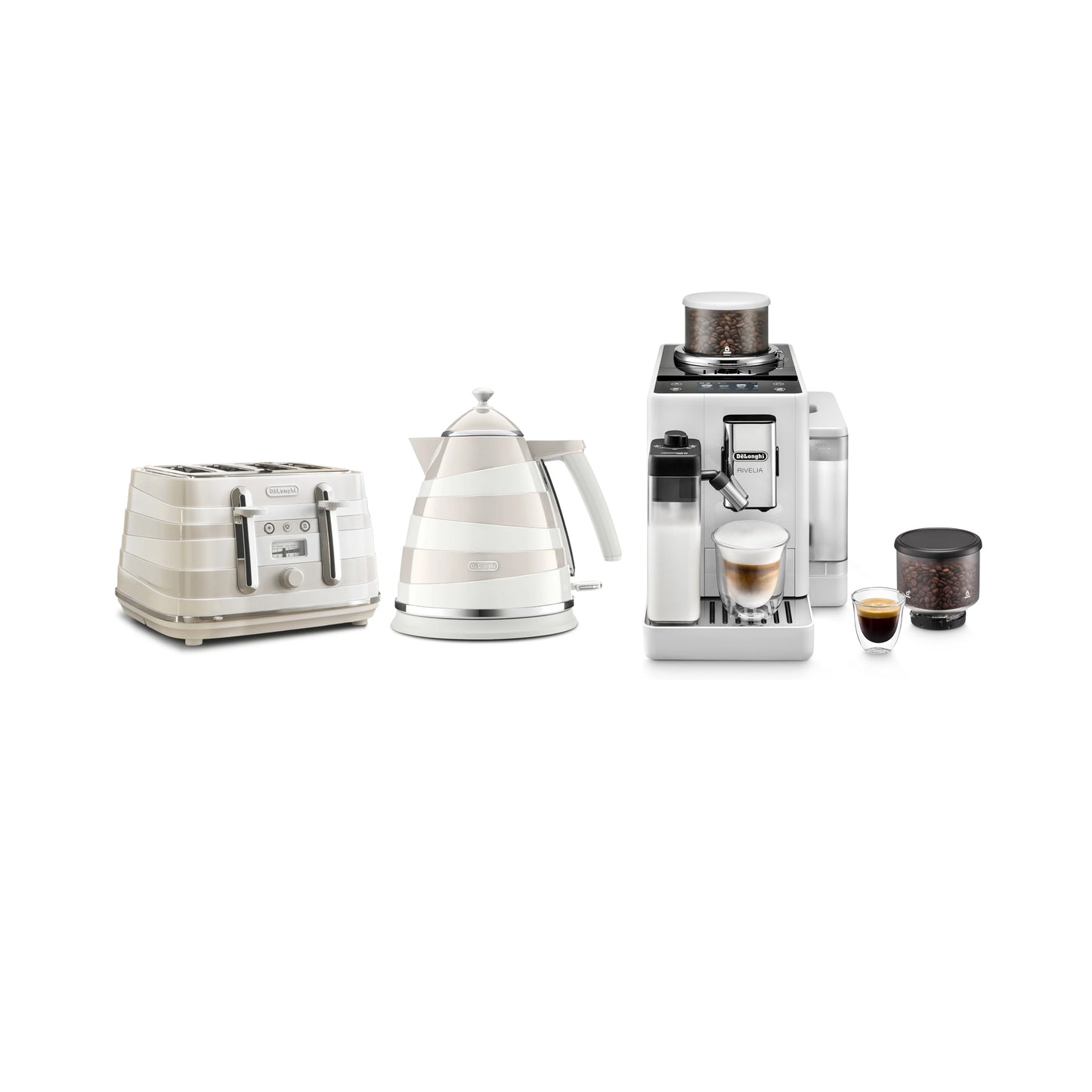 Delonghi Revelia Coffee Machine White + Free Avvolta Breakfast Pack
