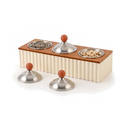 3 Compartment Dessert Server Cream