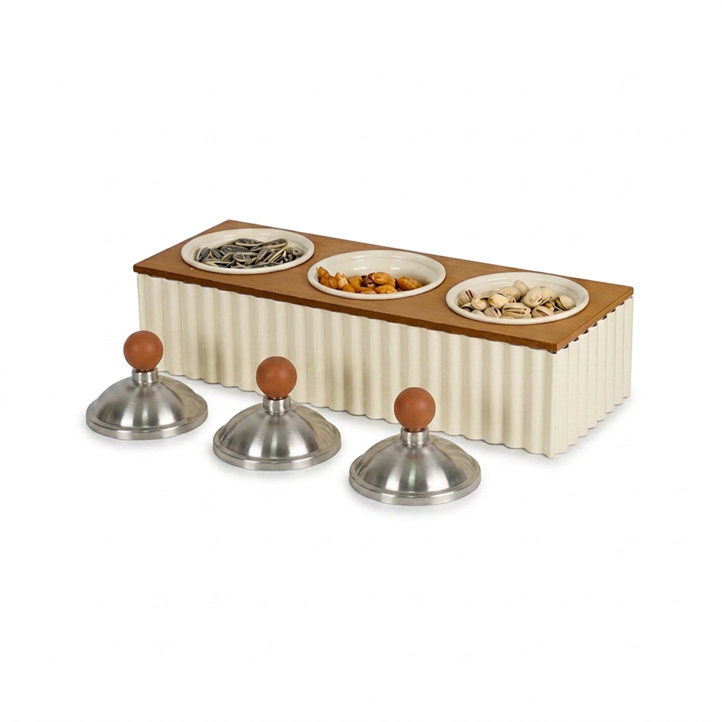 3 Compartment Dessert Server Cream