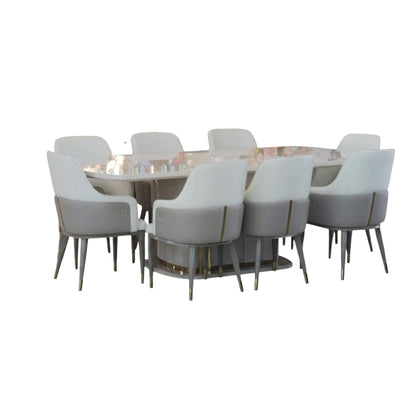 9 Piece Dining Room Set Grey