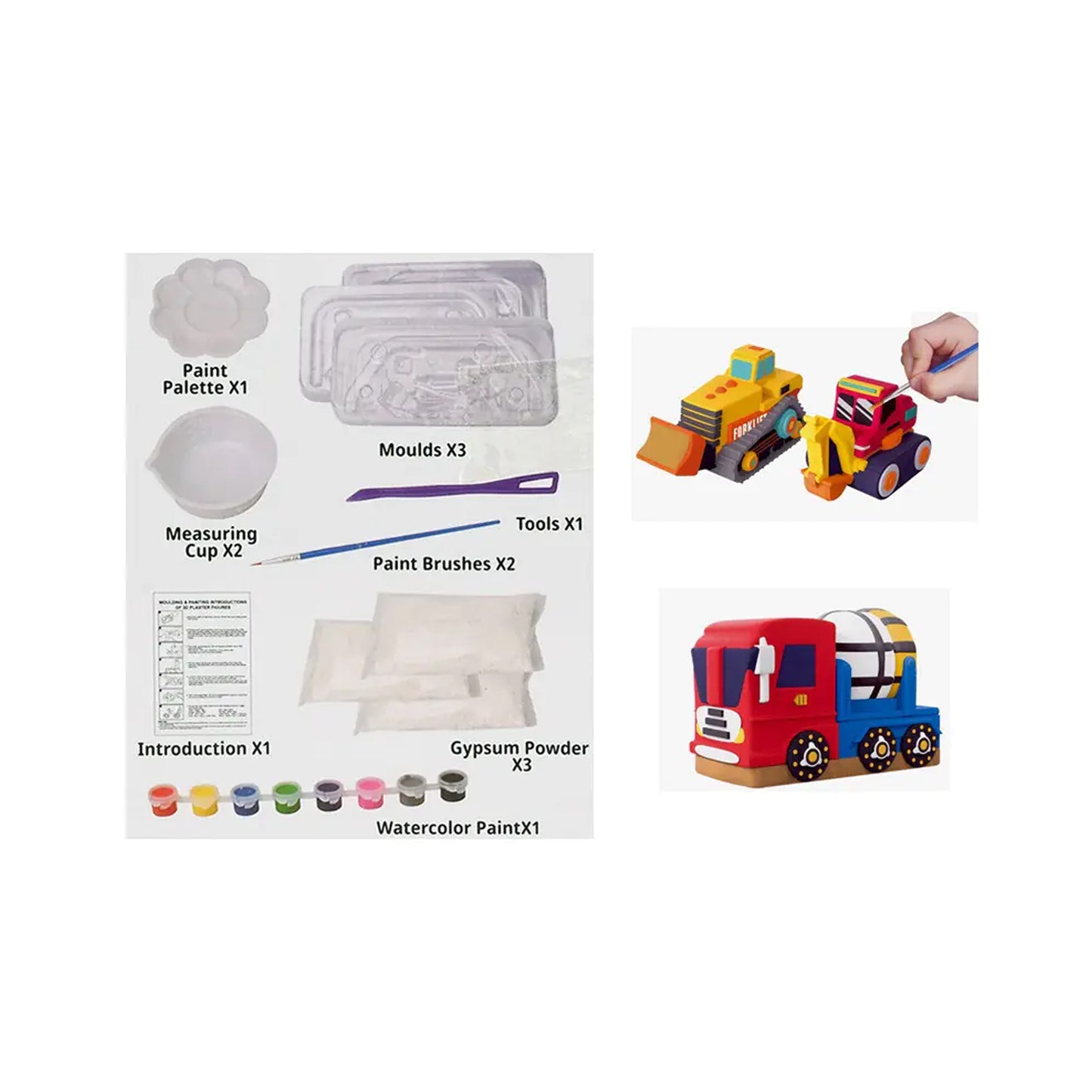 DIY Mould & Paint Construction Vehicles White