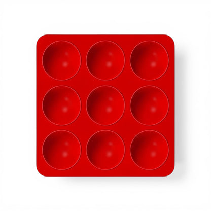 9 Hole Silicone Muffin Pan Red