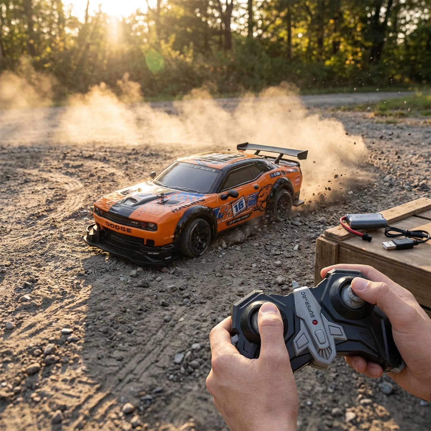 RC Drift Model Car Orange