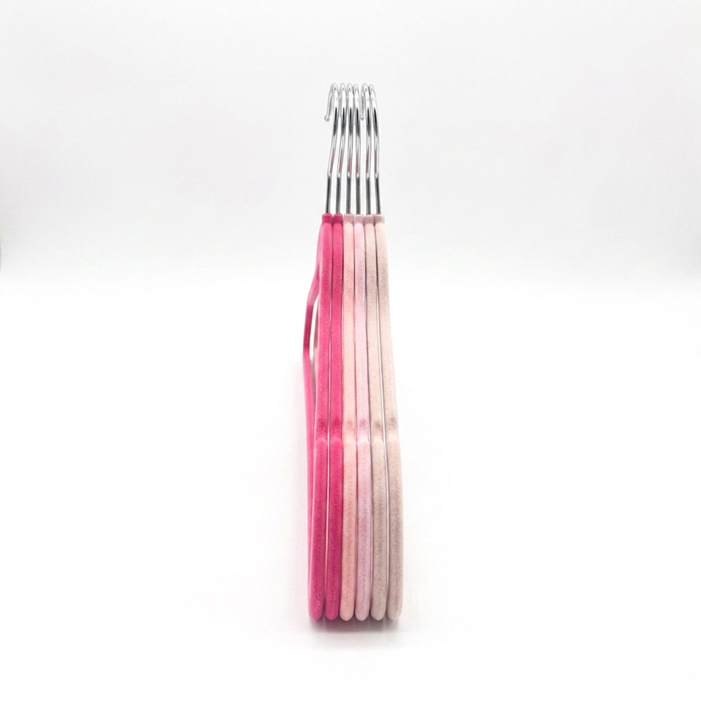 25 Piece Velvet Hanger with Chrome Hooks Set Pink