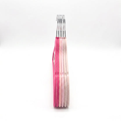 25 Piece Velvet Hanger with Chrome Hooks Set Pink