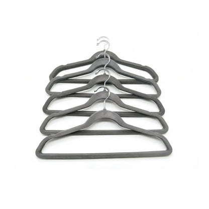 25 Piece Velvet Hanger with Chrome Hooks Set Grey