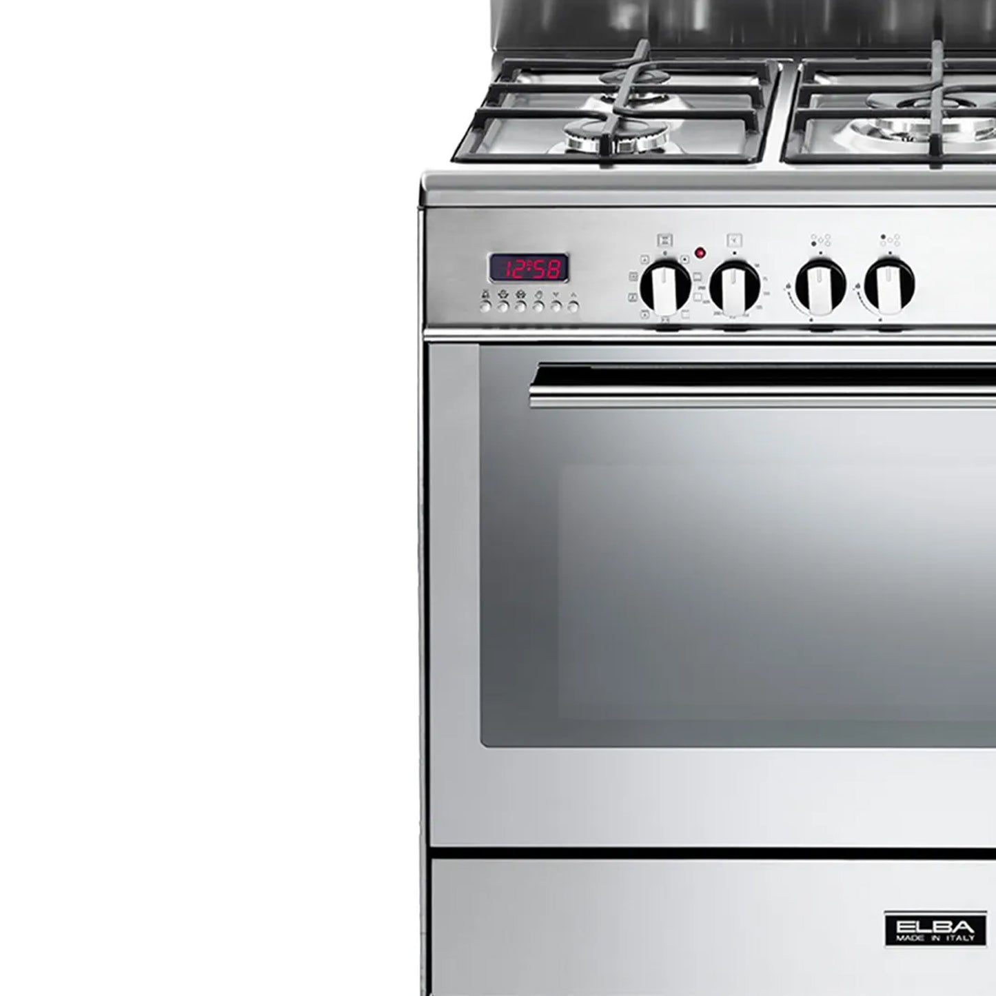 Elba 90cm Fusion 5 Burner Gas Cooker with Electric Oven Silver