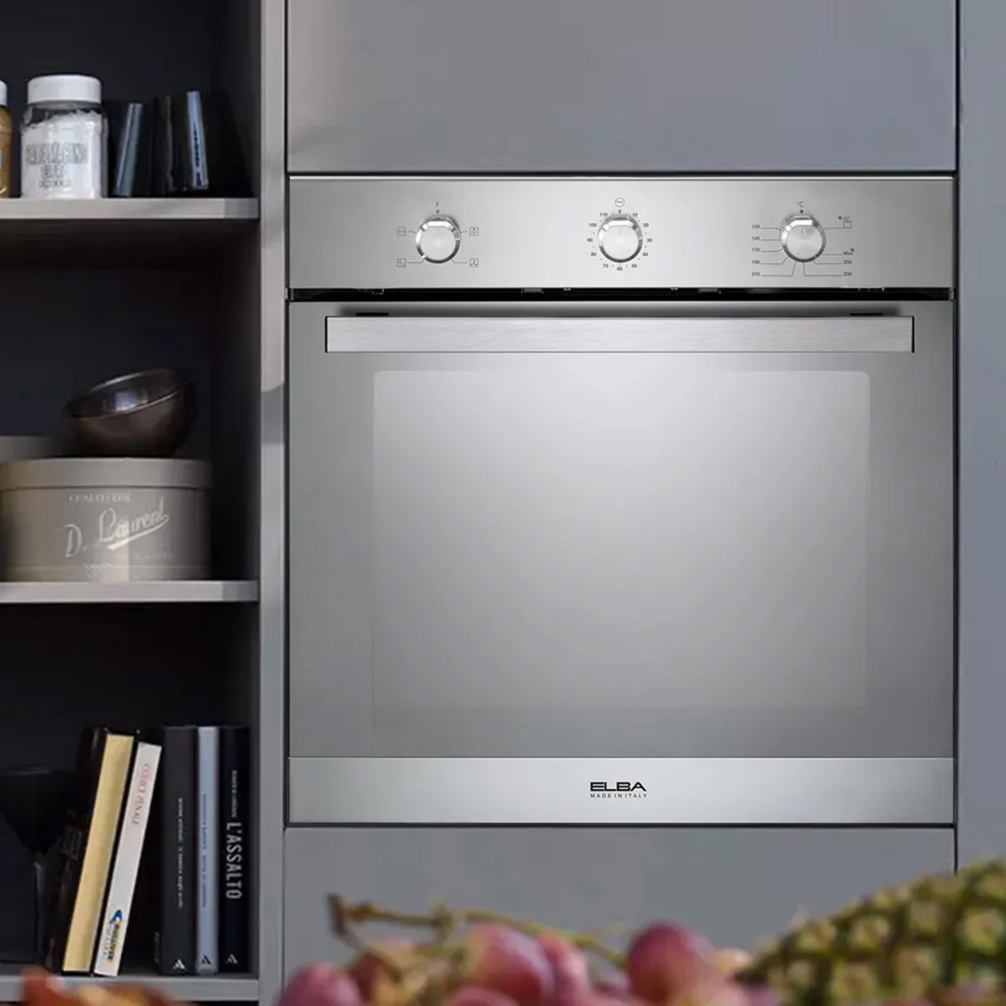 Elba 60cm Built-in Gas Oven Silver