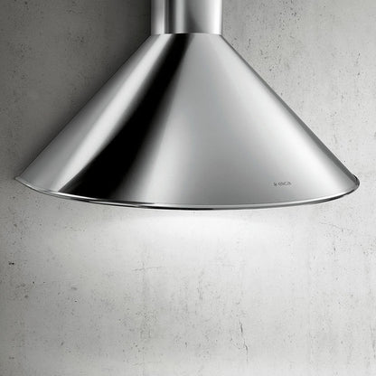 Elica 60cm Cone Shaped Cooker Hood with Curved Chimney Silver