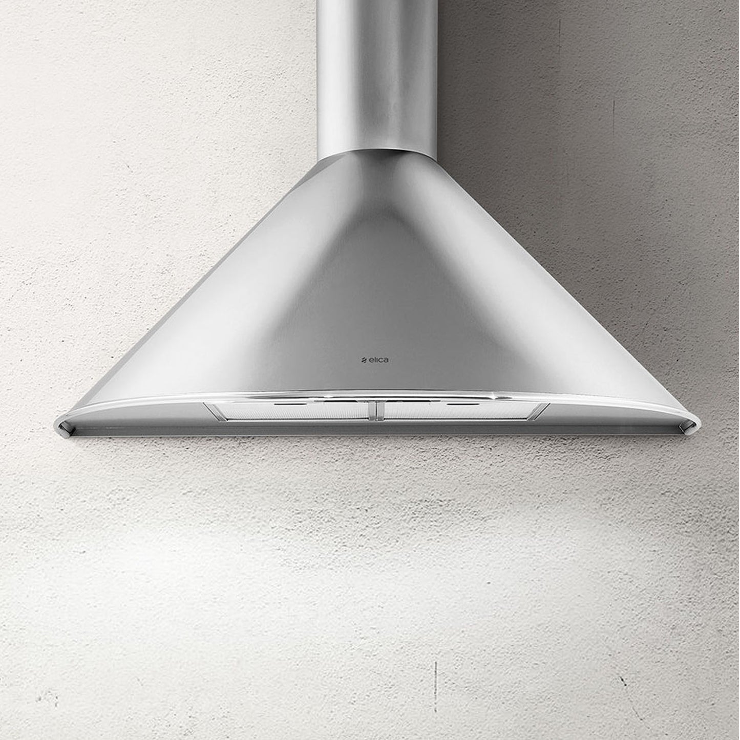 Elica 60cm Cone Shaped Cooker Hood with Curved Chimney Silver