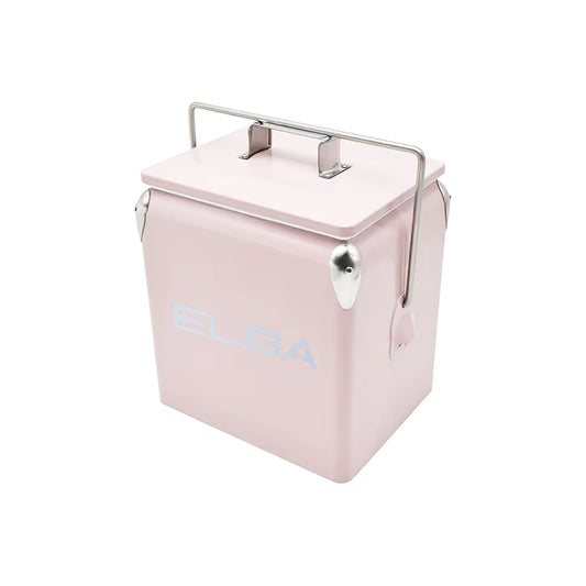 Elba Retro Metal Coolerbox Pink