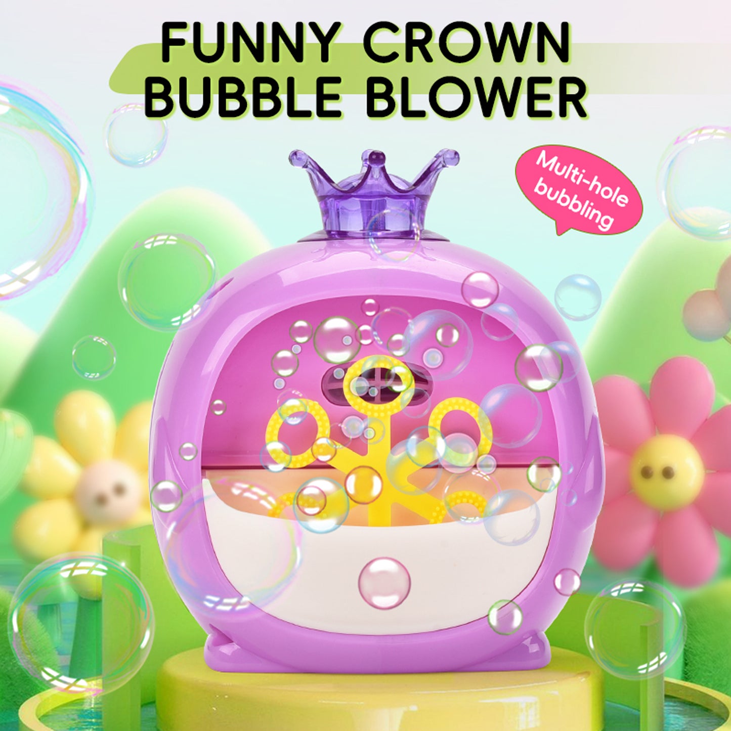 Electric Light Up Bubble Machine Purple