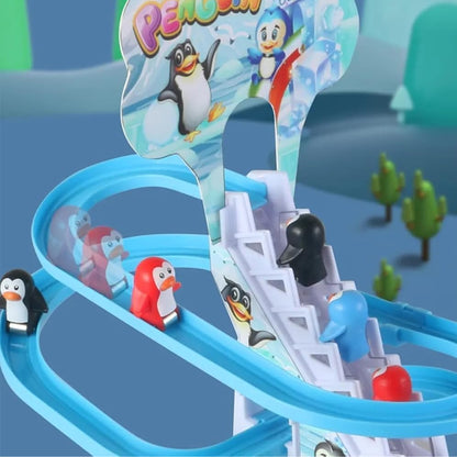 Electric Penguin Stair Climbing Toy Blue