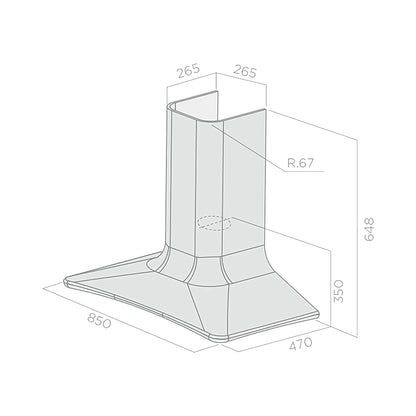 Elica 85cm Wall Mounted Cast Iron Cookerhood Grey