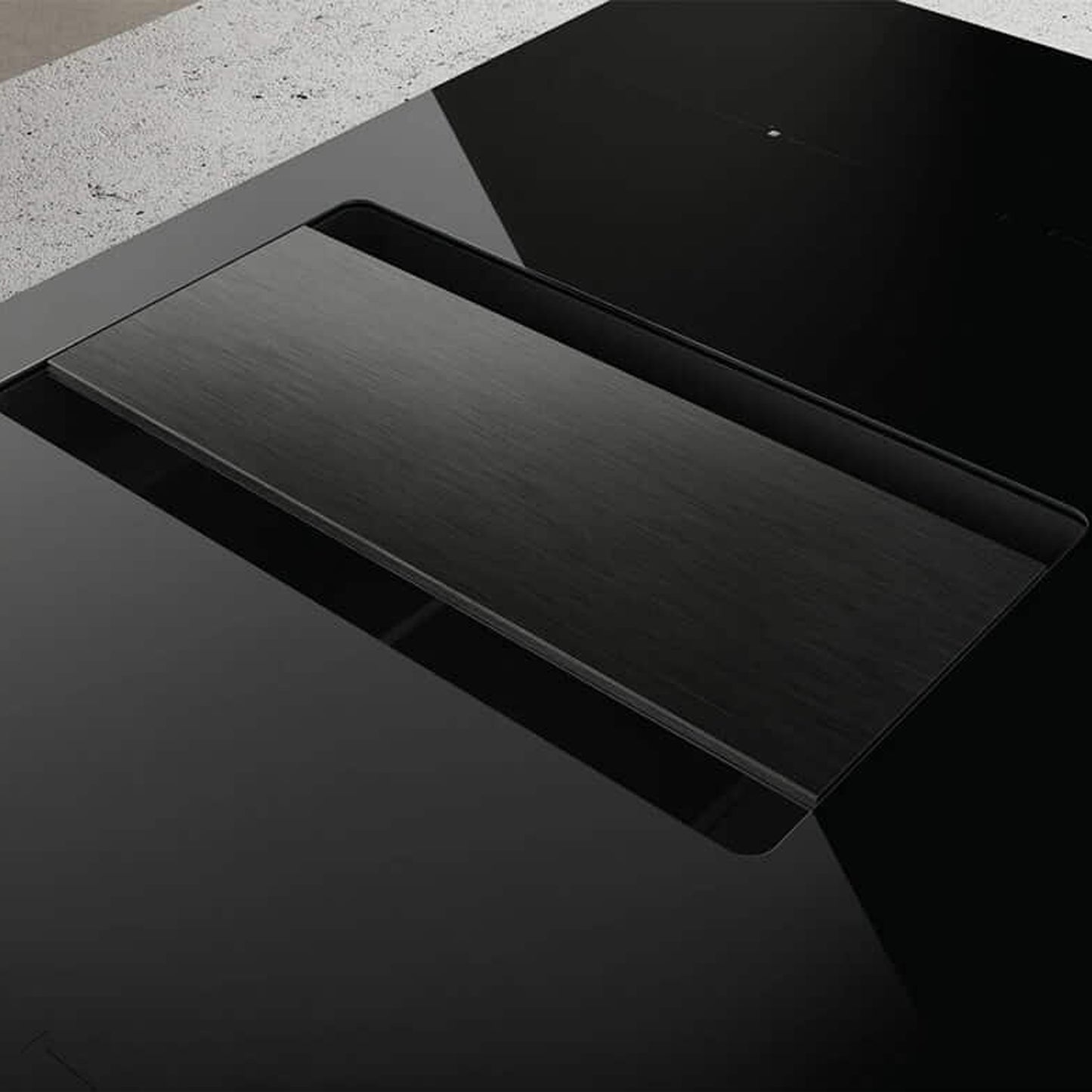 Elica 90cm Aspiration Hob With Downdraft Extractor Black