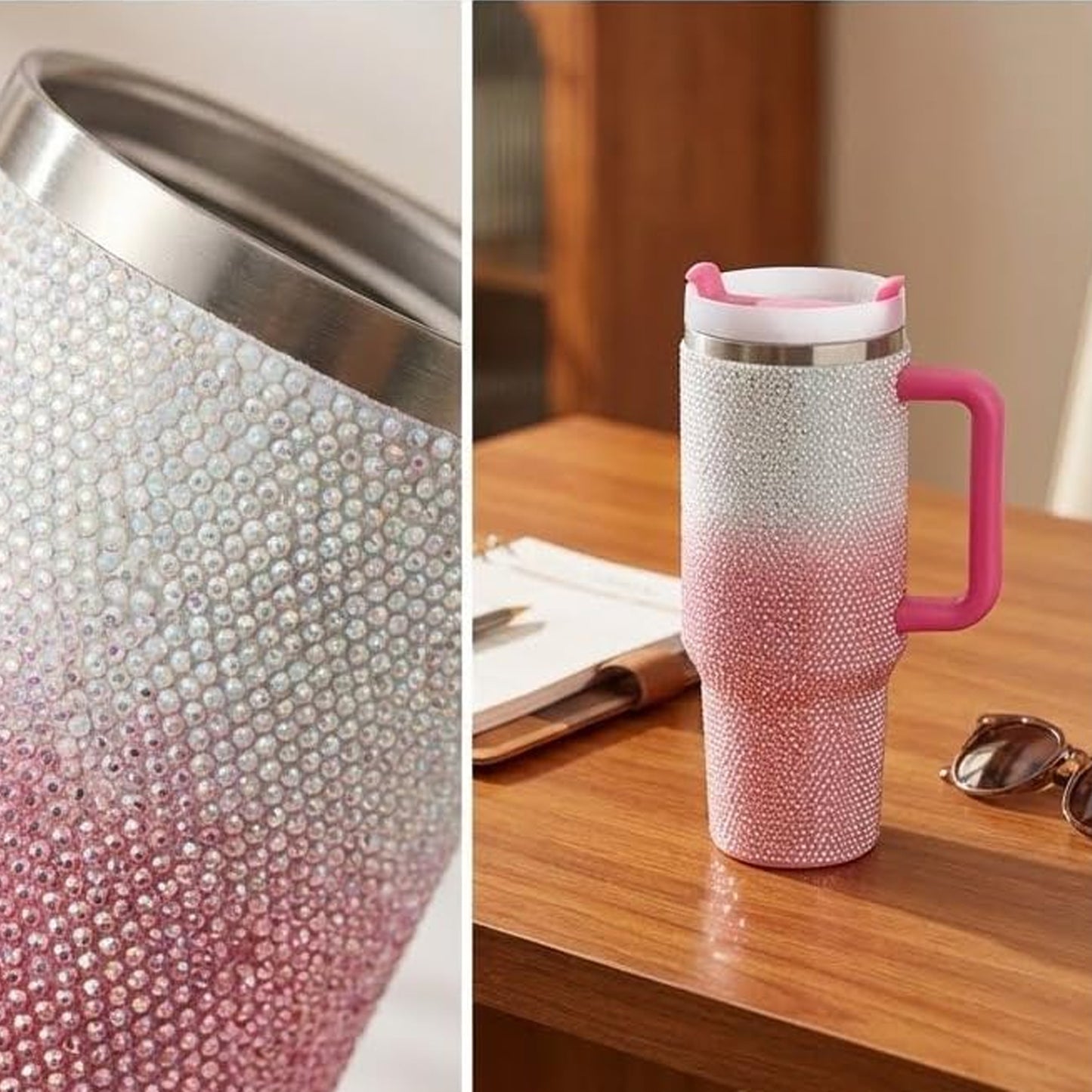 1.2Lt Glitter Flask Pink