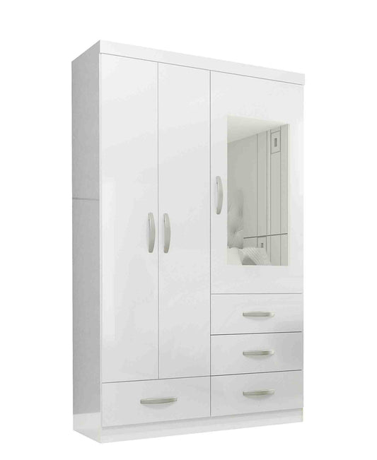 Exotic Designs 3 Door Wardrobe - White