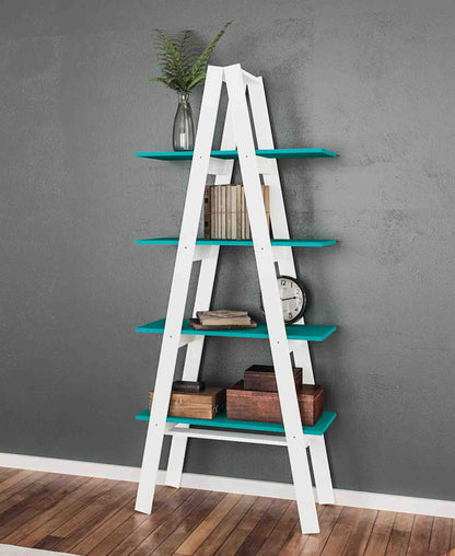 Exotic Designs 4 Layer Shelf - White & Turquoise