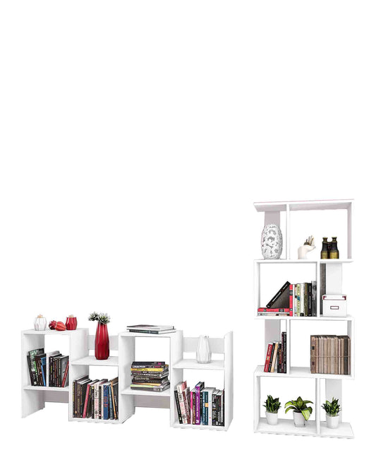 Exotic Designs 4 Tier Bookshelf - White