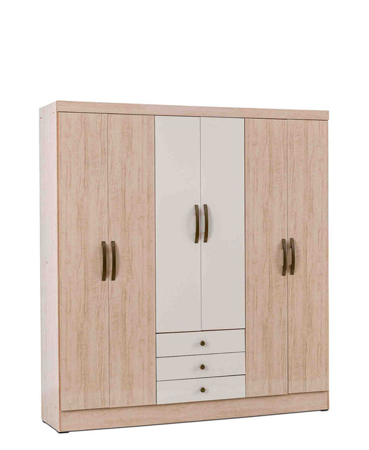 Exotic Designs 6 Door Wardrobe - Nude