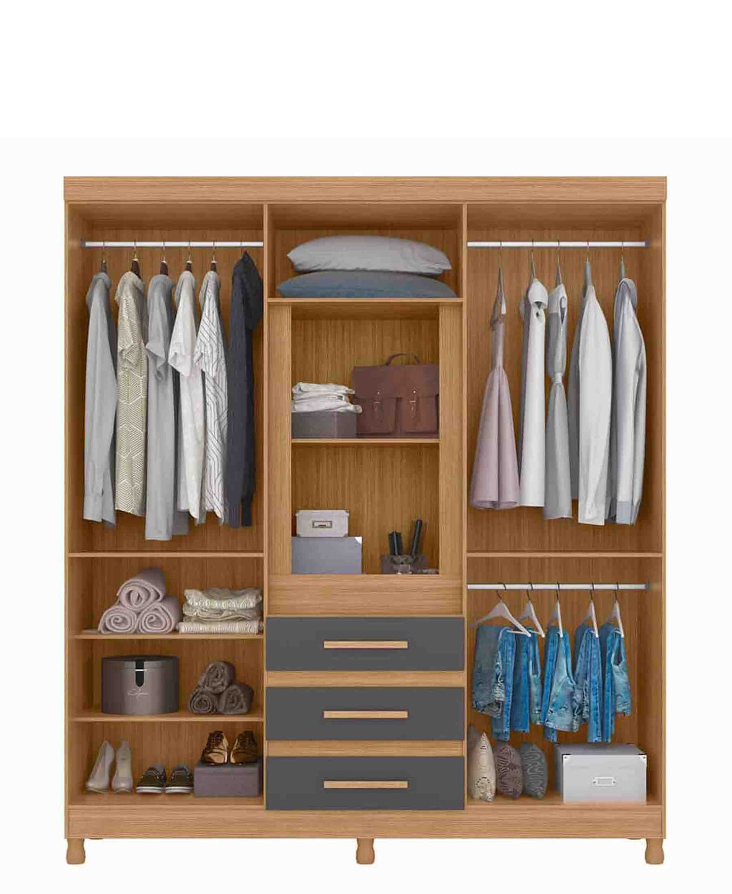 Exotic Designs Fusion Double Wardrobe - Natural