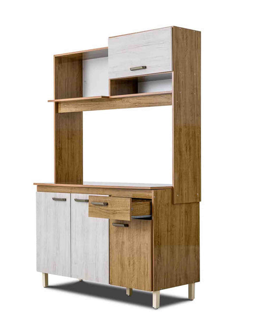 Exotic Designs Yasmin Kitchen Set - Walnut & Natural Oak