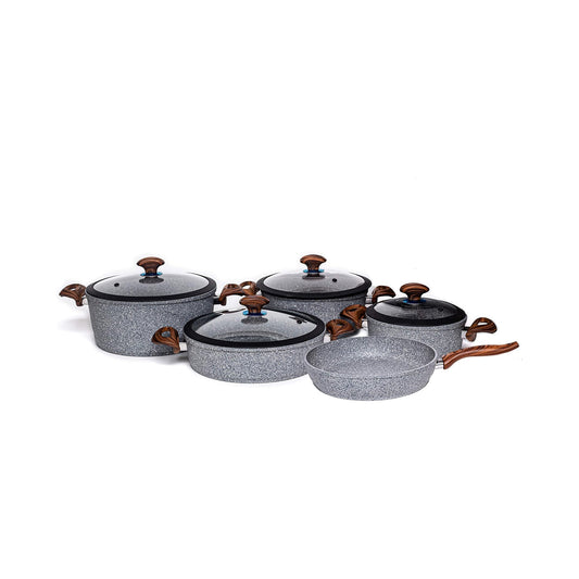 Falez Ultima 9 Piece Cookware Set Silverstone