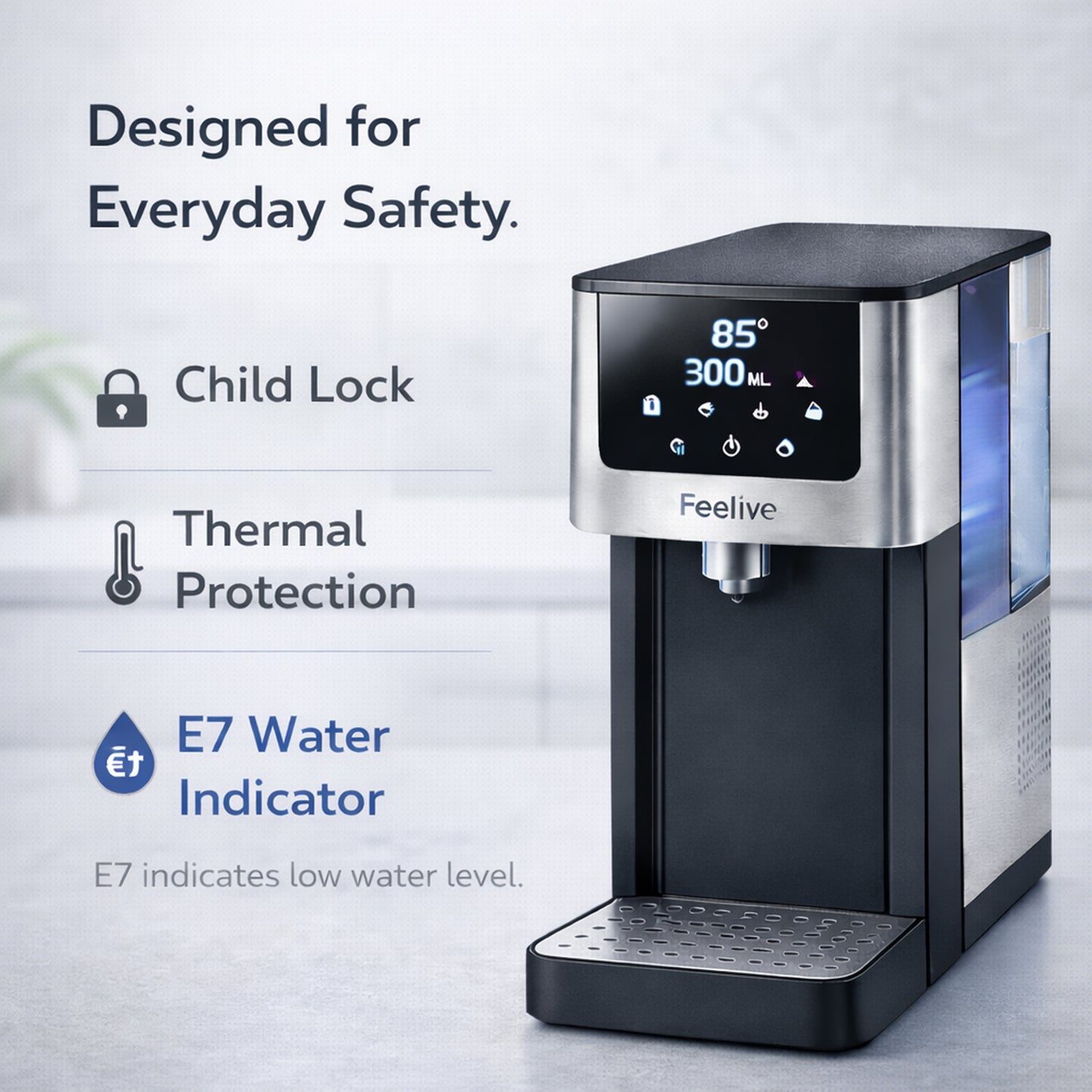 Feelive Instant Hot & Cold Water Dispenser Black