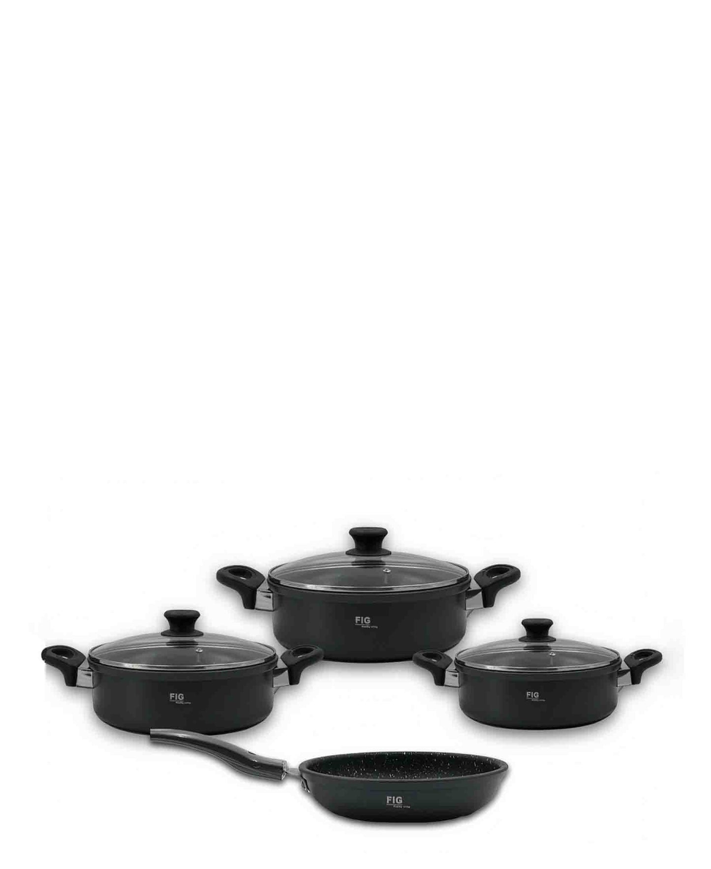 Fig 7 Piece Non-Stick Multi Set - Black