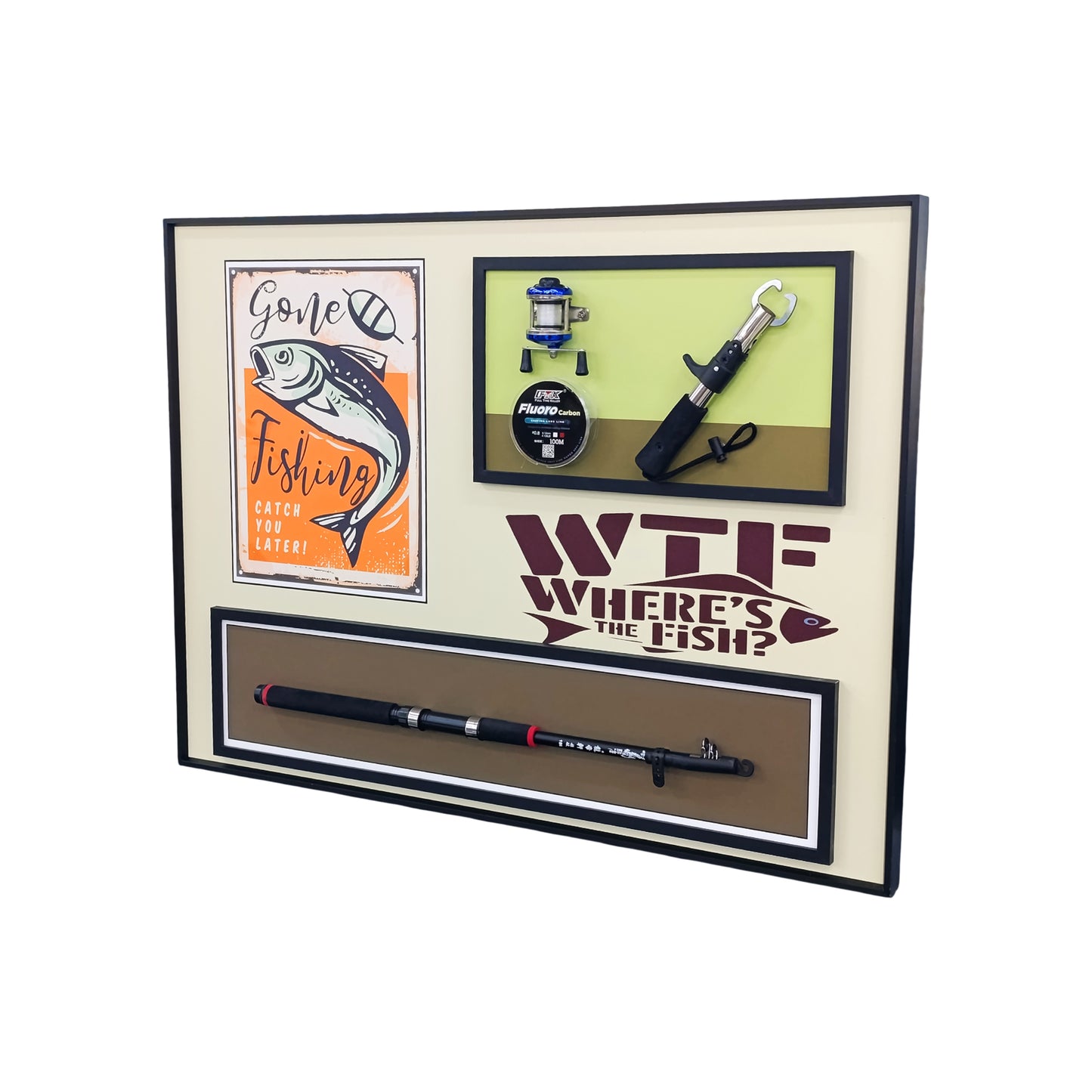 60 x 80cm "Where's The Fish" Frame Multicoloured