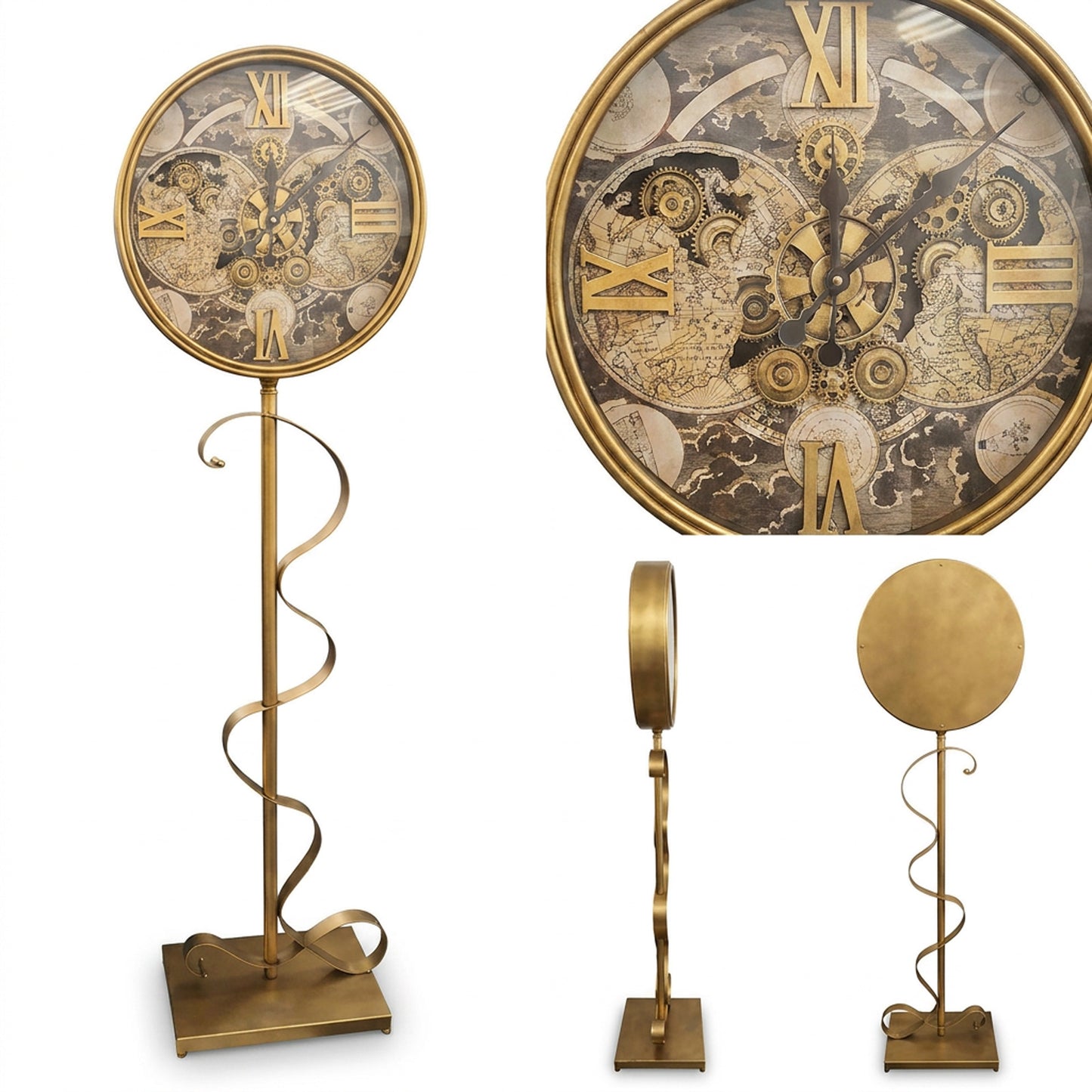 Footed Clock Gold