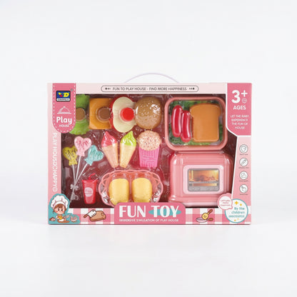 Fun Toy Fast Food Kitchen Play Set Pink