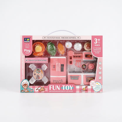 Fun Toy Kitchen & Dining Play Set Pink