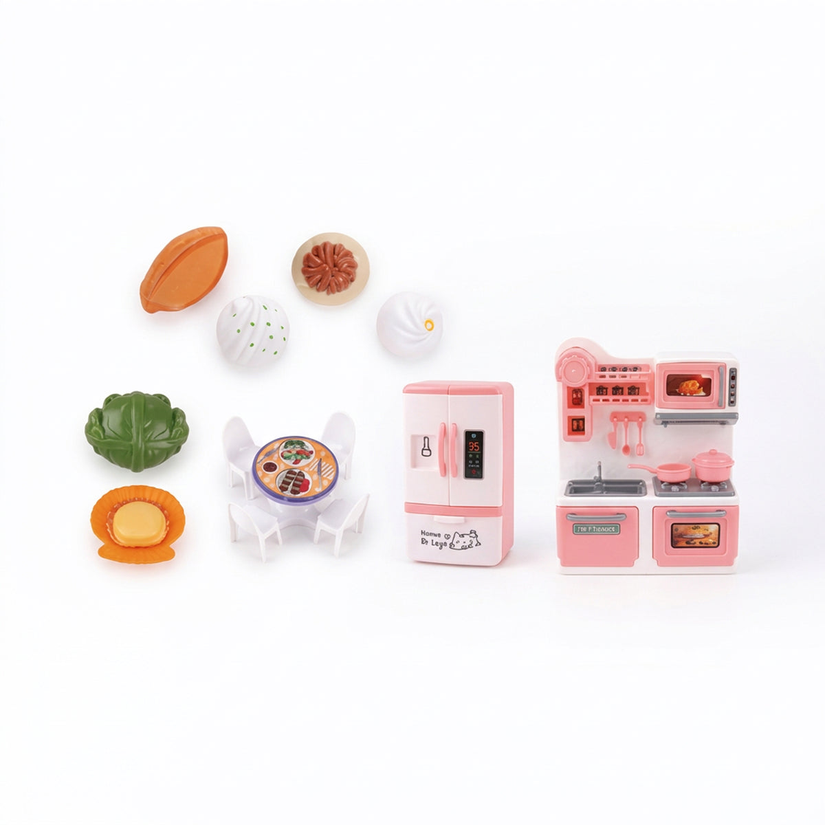Fun Toy Kitchen & Dining Play Set Pink