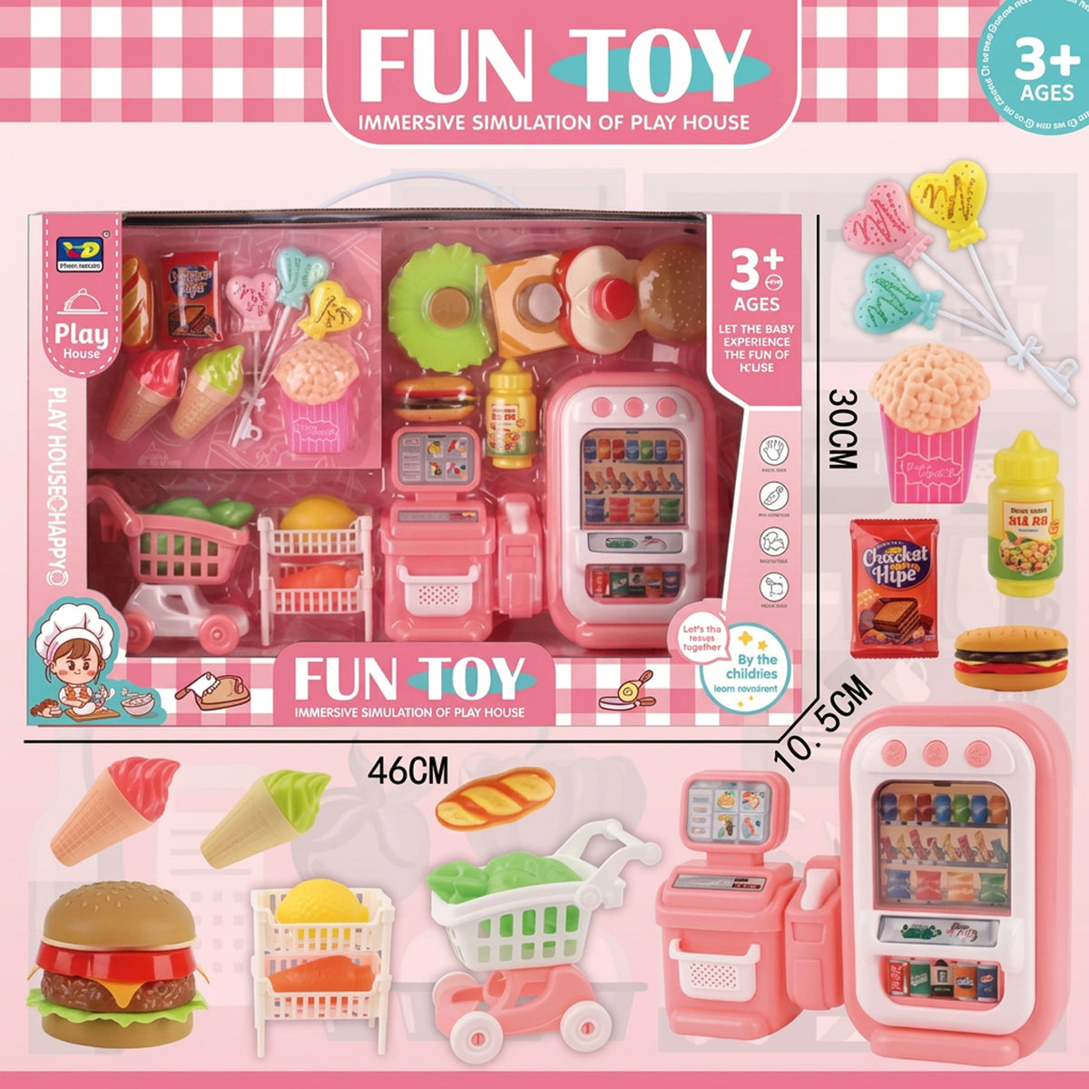 Fun Toy Kitchen & Fridge Play Set Pink
