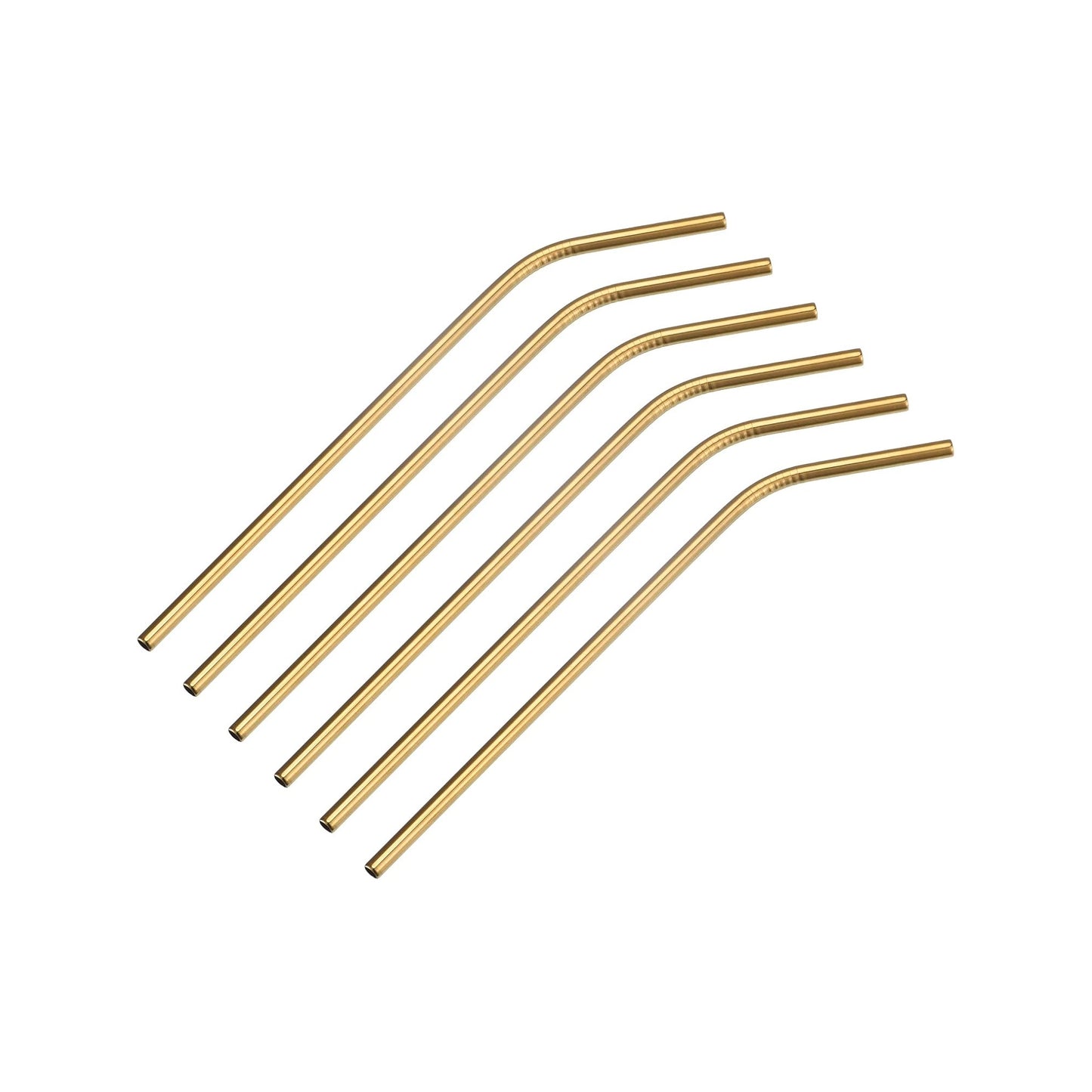 Aqua Curved Straws Gold