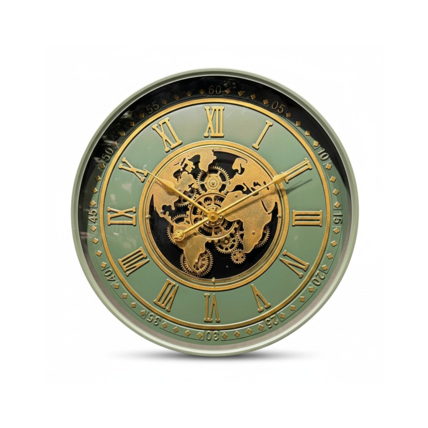 Gear Design Wall Clock Green