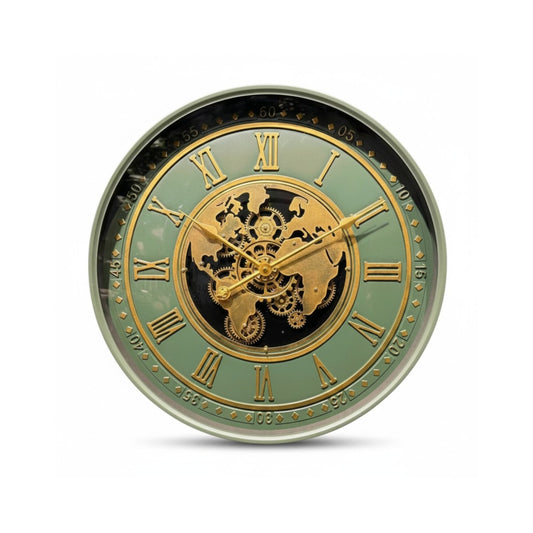 Gear Design Wall Clock Green