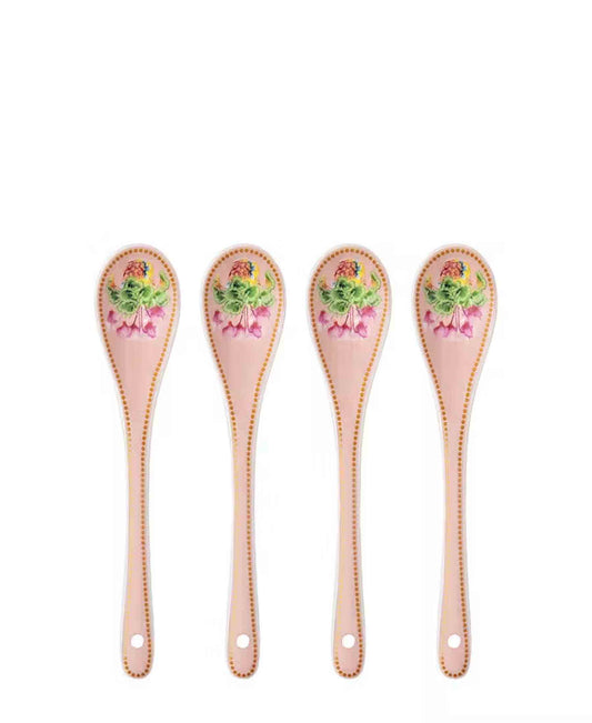 Maxwell & Williams 4 Piece Gabby Malpas Jardin Cyclamen Teaspoon Set - Pink