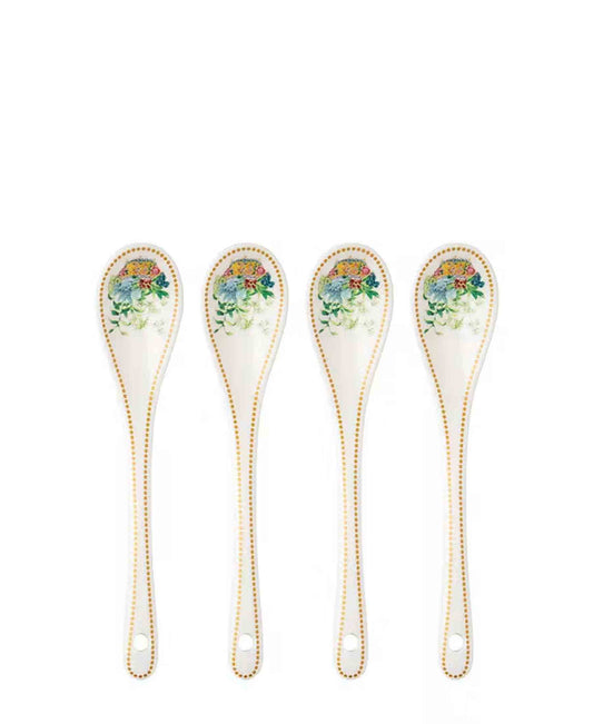 Maxwell & Williams 4 Piece Gabby Malpas Jardin Orchid Teaspoon Set - White