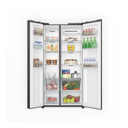 Haier 514L Side-by-Side Refrigerator - Black Sand Silver