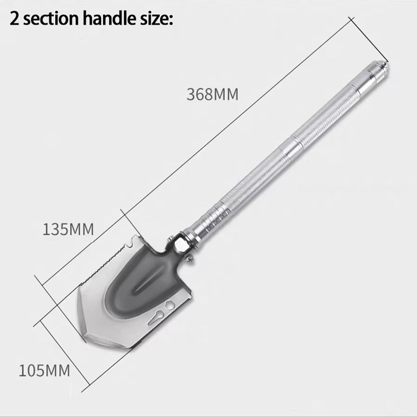 Heavy Duty Survival Shovel Silver